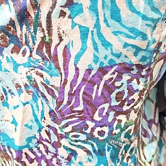 Ruby Rd Womens Button Front Cotton Poly Long Sleeve Jacket Top Multi Size 12 - Picture 8 of 10